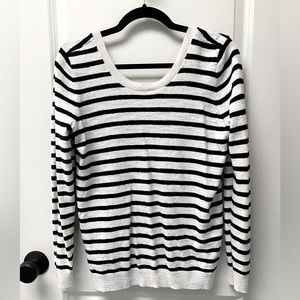 Loft - Scoop neck and back striped sweater.